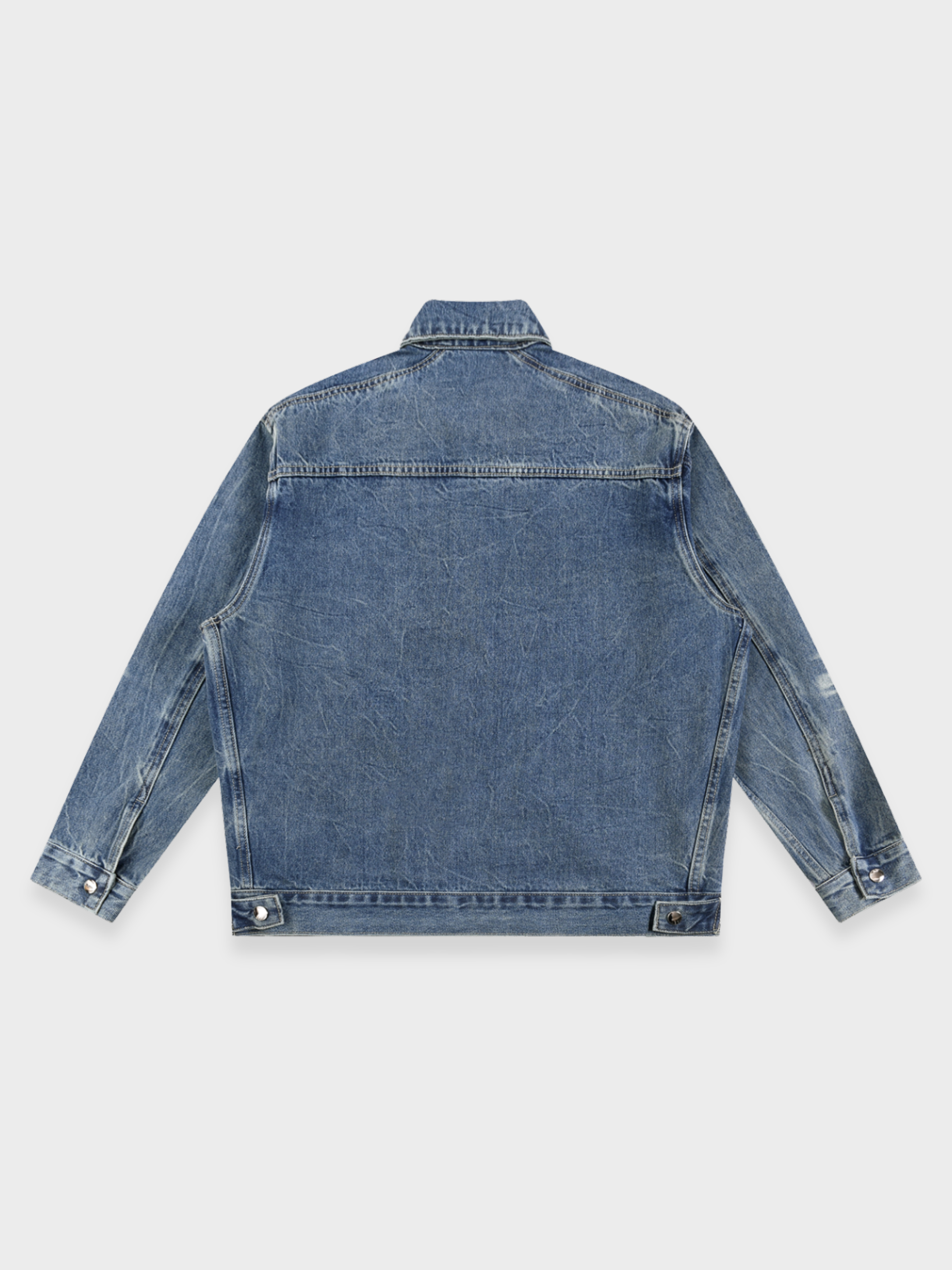 Vintage Wash Zip Up Denim Jacket