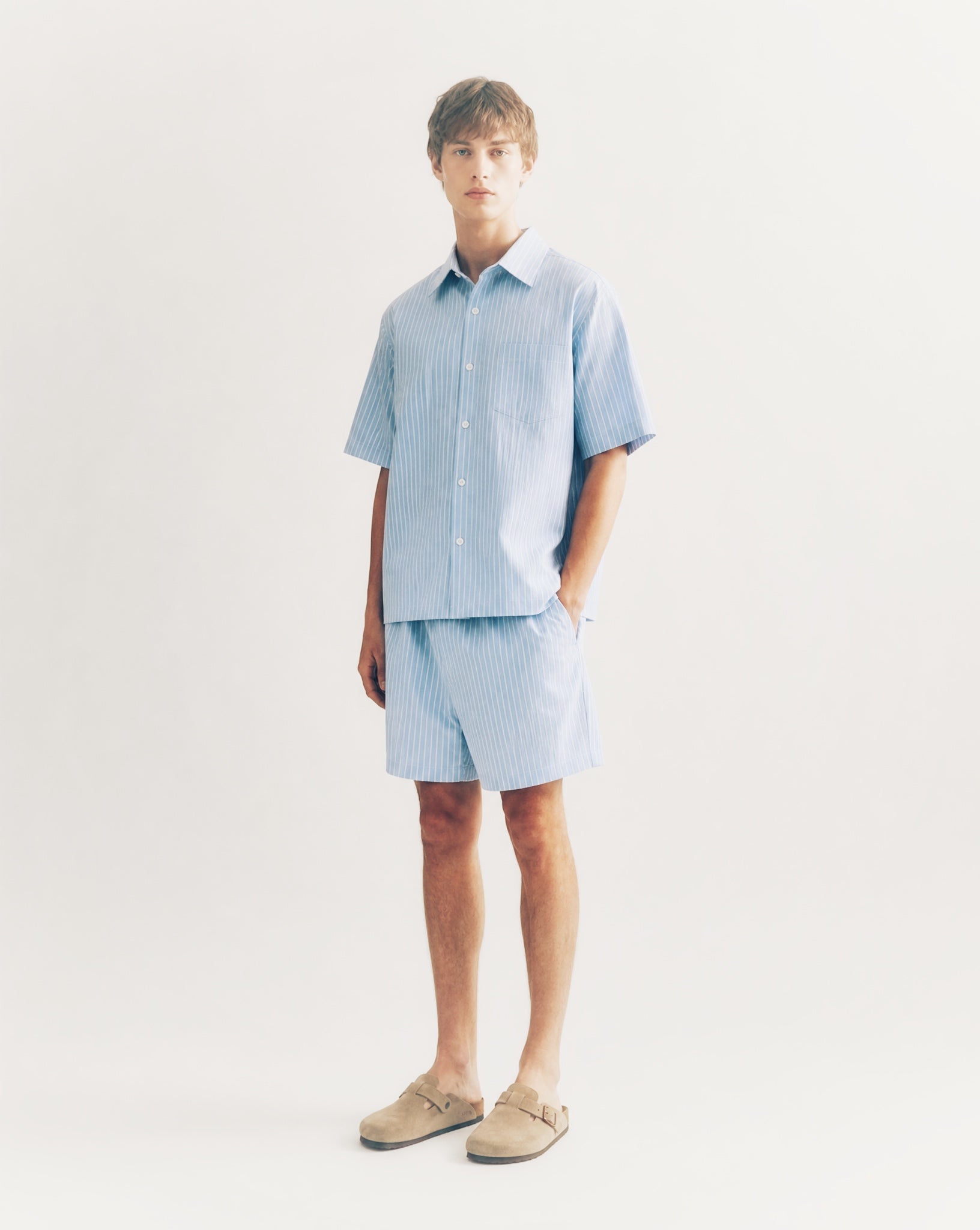 Striped Boxy Short Sleeve Shirt ODMPOD